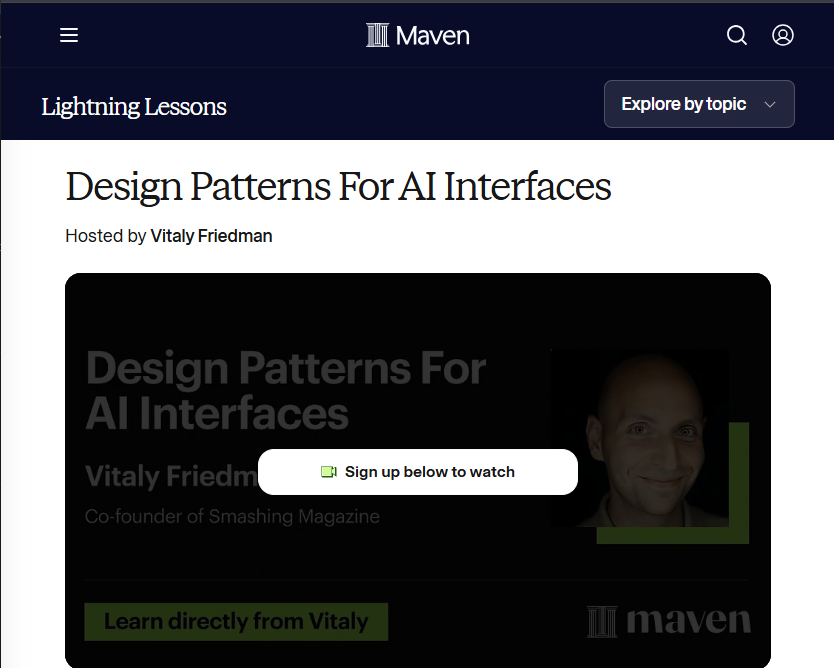 Vitaly Friedman – Design Patterns For AI Interfaces