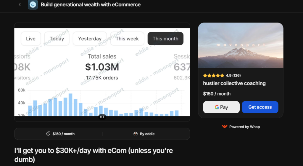 Eddie - Build generational wealth with eCommerce Mavenport – Latest Update 2026 July