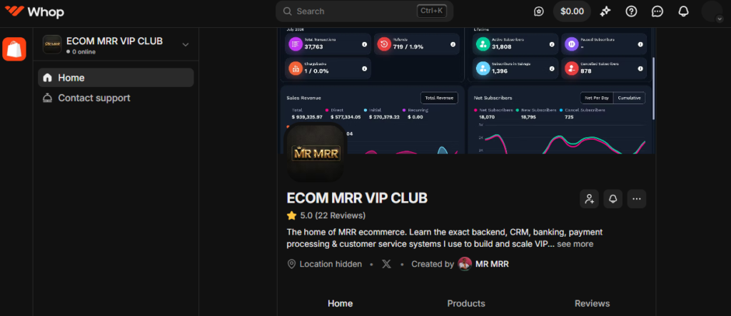 MR MRR – ECOM MRR VIP CLUB + (Lifetime updates)